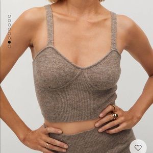 Mango Wool Blend Crop Bra Cami
